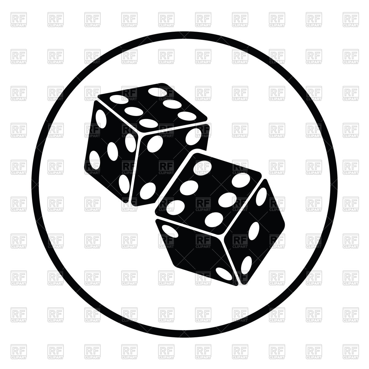 1200x1200 Thin Circle Design Of Craps Dice Icon Vector Image Of Icons