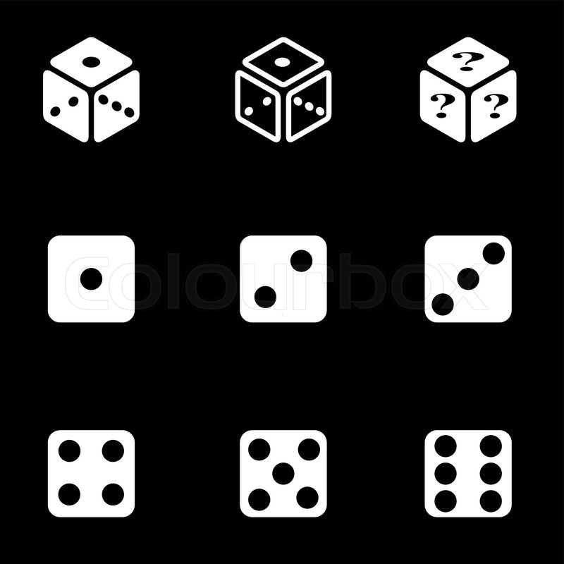 800x800 Vector White Dice Icon Set Dice Icon Stock Vector Colourbox