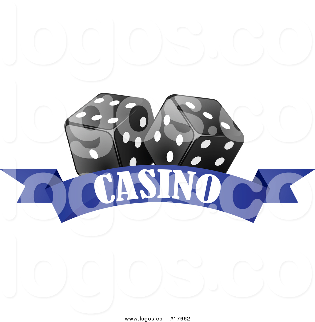 1024x1044 Royalty Free Vector Logo Of Dice Over A Blue Casino Banner