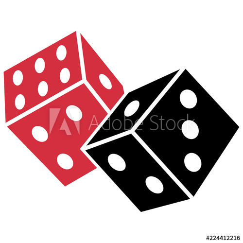 500x500 Casino Game Icon, Dices Label, Casino Game Sign, Dices On White