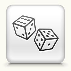 235x235 Royalty Free Vector Button With Two Dice Vector Art Illustration