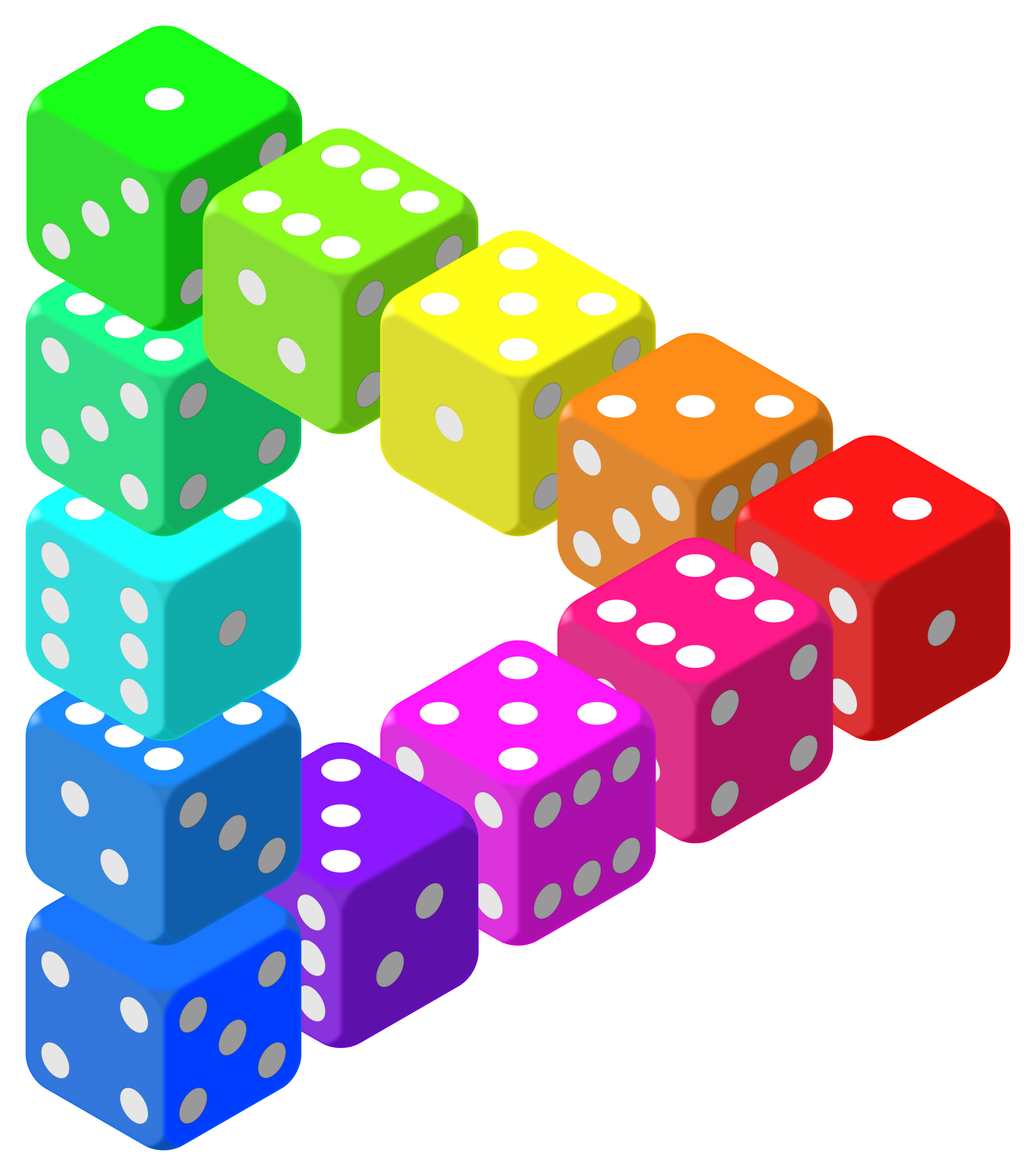 2114x2400 Triangle Of Dice Vector Clipart Image