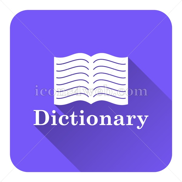 600x600 Dictionary Flat Icon With Long Shadow Vector