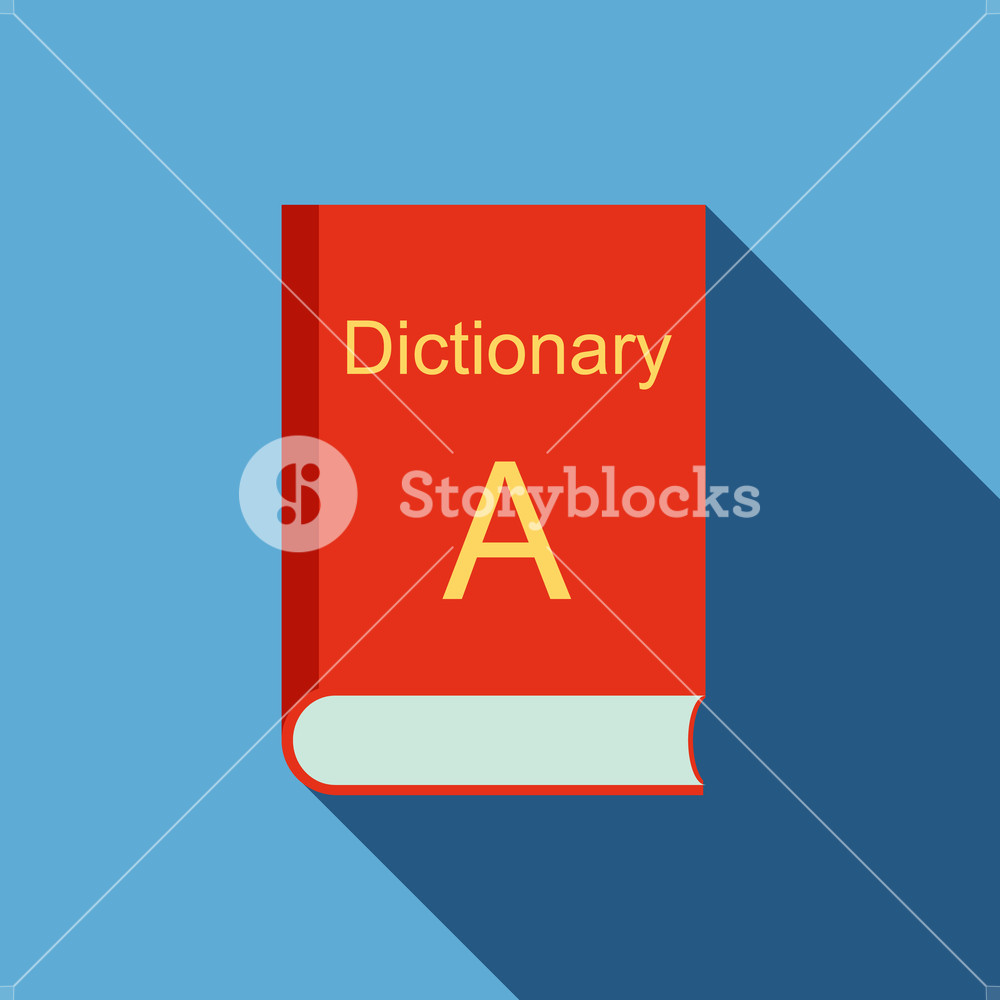 1000x1000 Dictionary Icon In Flat Style Isolated With Long Shadow Vector