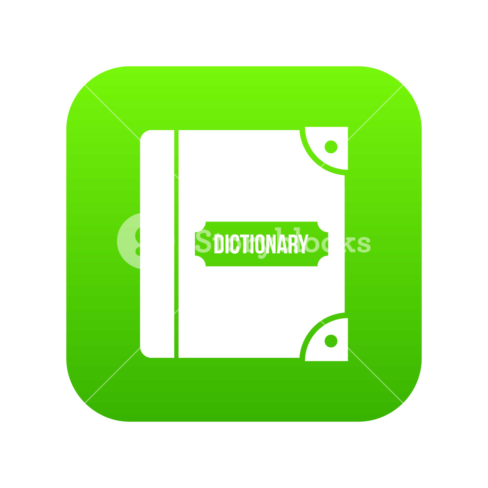 1000x1000 English Dictionary Icon Digital Green For Any Design Isolated
