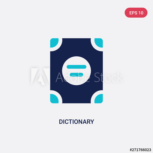 500x500 Two Color Dictionary Vector Icon From Education Concept