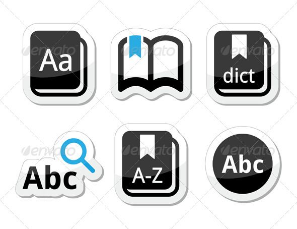590x454 Dictionary Book Vector Icons Set Fonts Logos Icons Vector