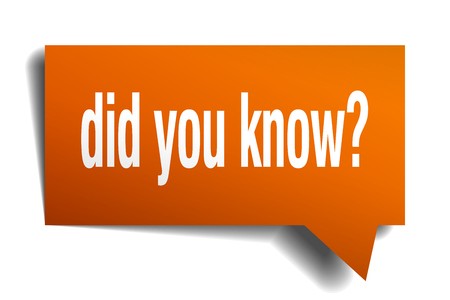 450x300 Did You Know Orange Square Isolated Speech Bubble Royalty Free