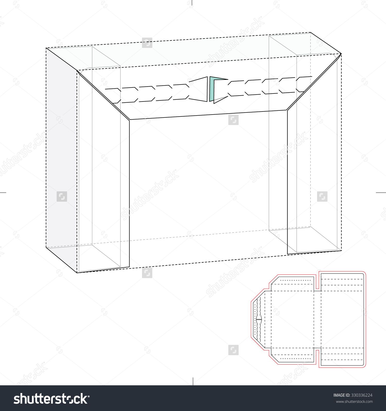 Shipping Box With Zipper And Die Cut Template Stock Vector 1500x1600 Shipping Box With Zipper And Die Cut Template Stock Vector