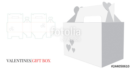 Valentine's Gift Box With Handle, Valentine's Heart Box Vector 500x265 Valentine's Gift Box With Handle, Valentine's Heart Box Vector