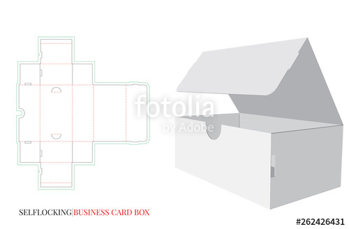 Business Card Box Template, Self Lock Vector With Die Cut Laser 500x329 Business Card Box Template, Self Lock Vector With Die Cut Laser