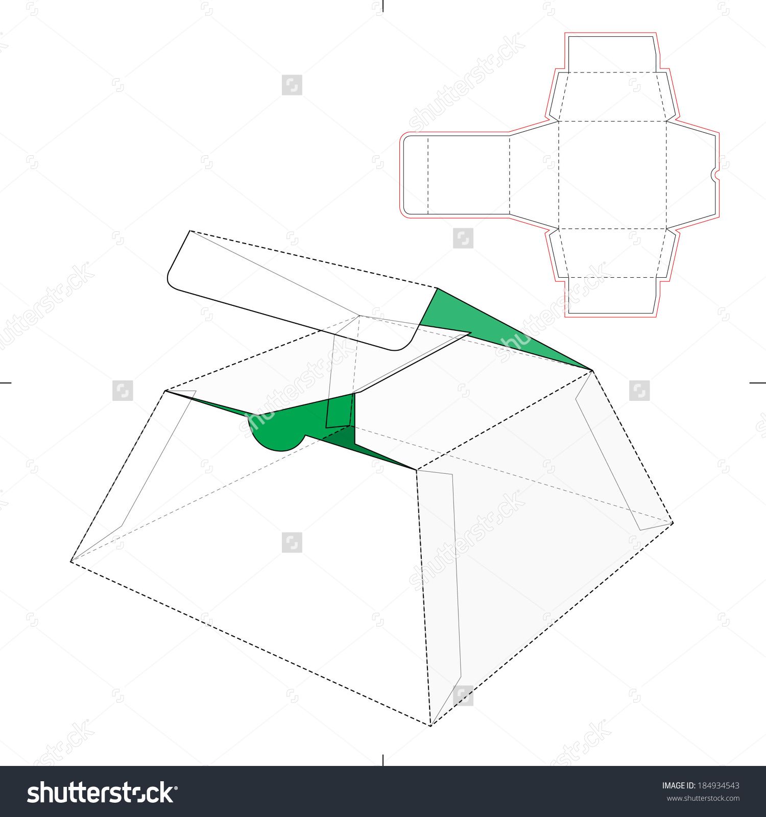Cake Box With Die Cut Pattern Stock Vector Illustration 1500x1600 Cake Box With Die Cut Pattern Stock Vector Illustration