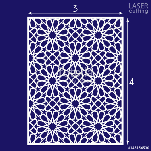 500x500 Die Cut Card Laser Cut Vector Panel May Be Used For Paper, Metal