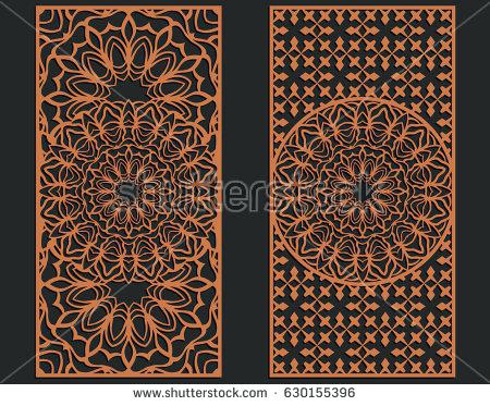 450x373 Laser Cut Vector Panels Set With Lace Pattern May Be Used