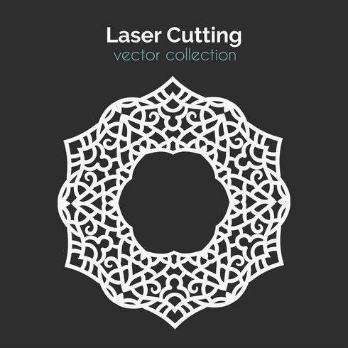 490x490 Laser Cutting Template Round Card Die Cut Mangala Vector