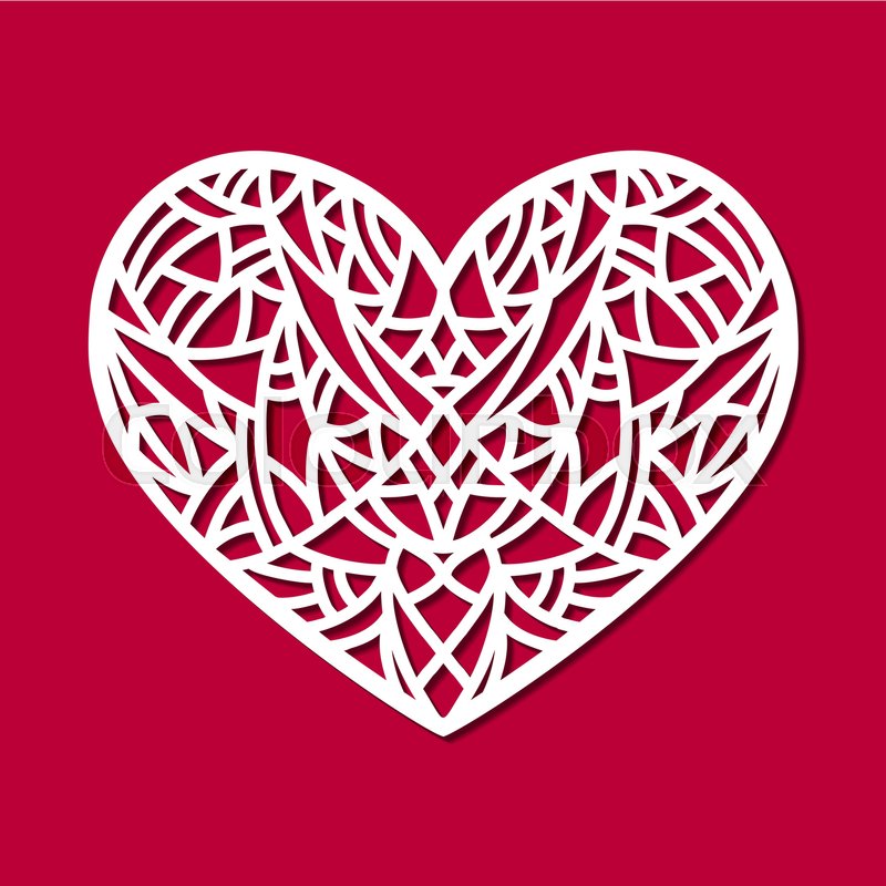 800x800 Laser Cut Vector Heart Ornament Stock Vector Colourbox