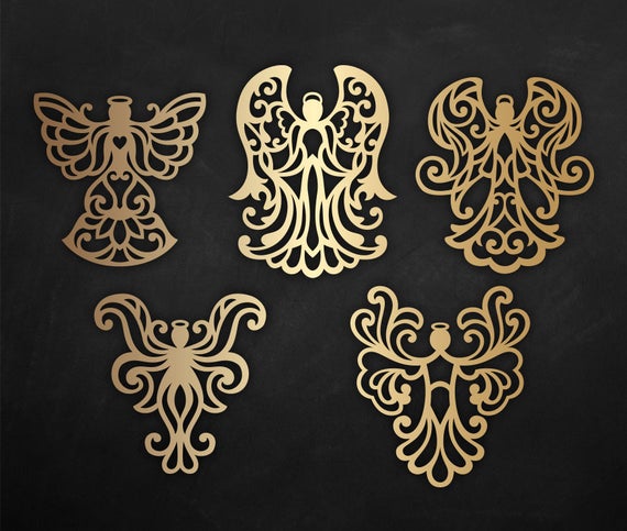 570x483 Angel Paper Cut Christmas Tree Ornament Decoration Etsy