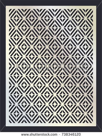 348x470 Stencil Layered Diamond Pattern Laser Cut Vector Panel Cutout
