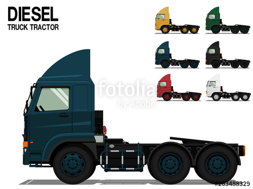 500x375 Isolated Diesel Truck Tractor On Transparent Background Stock