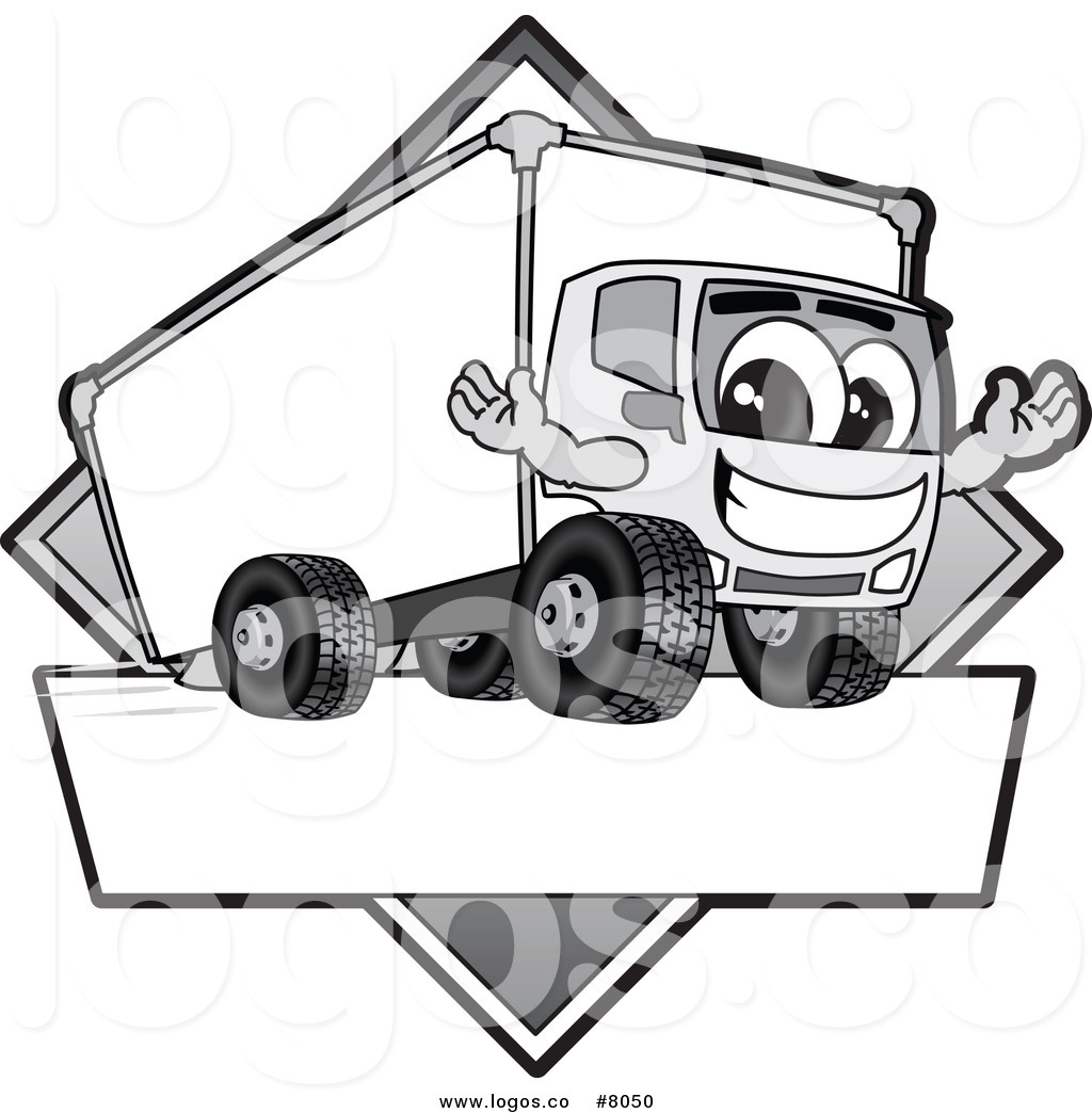 1024x1044 Royalty Free Clip Art Vector Logo Of A Happy Grayscale Big Rig