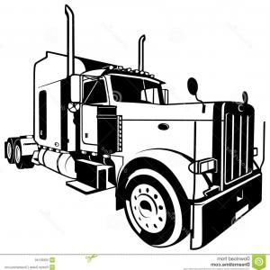 300x300 Stock Illustration American Truck Black Outlined Illustration