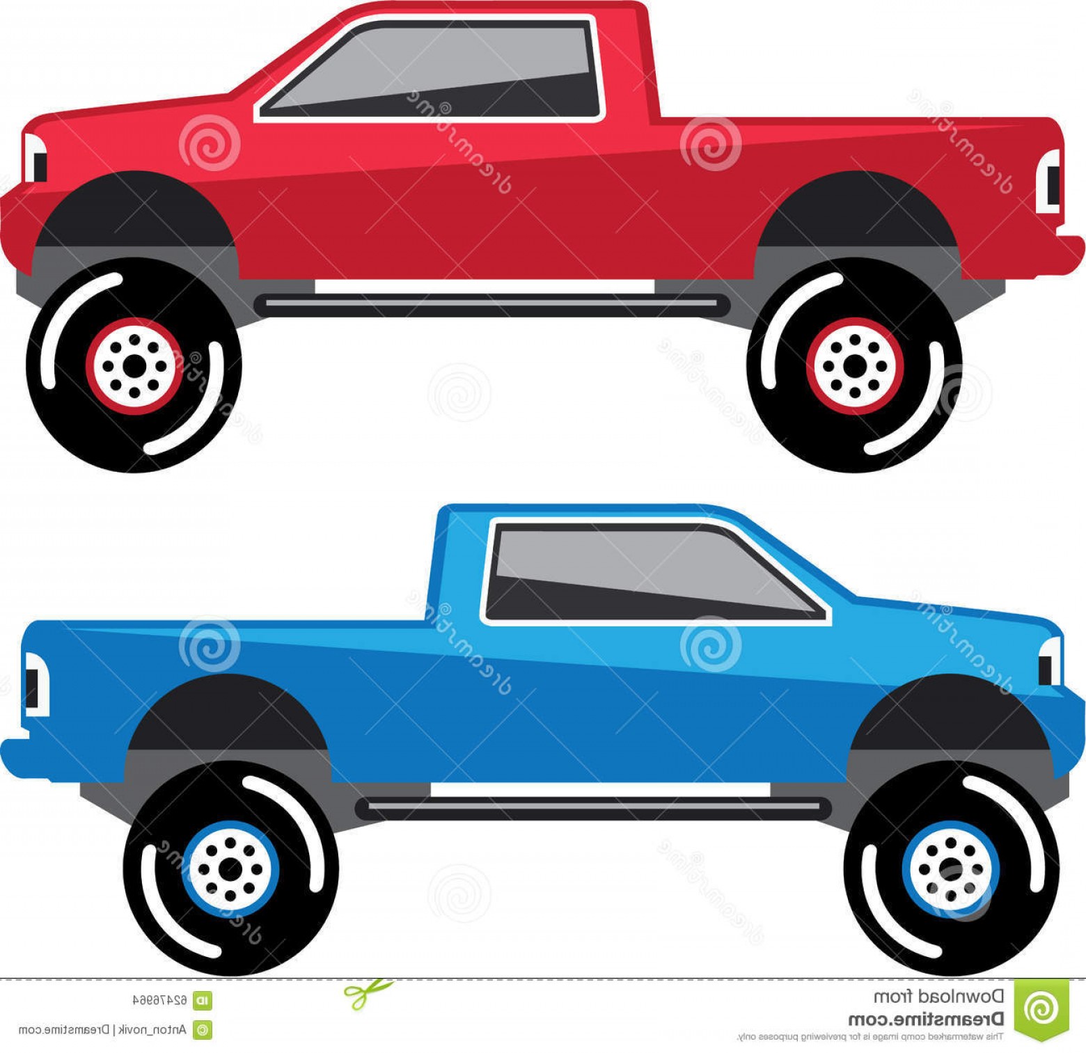 1560x1513 Stock Illustration Lifted Pickup Truck Vector Illustration