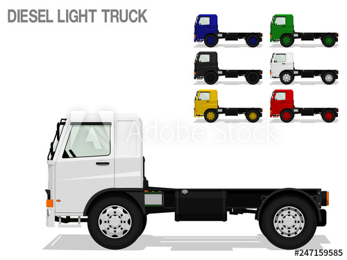 500x375 Set Of Colorful Light Diesel Truck On Transparent Background