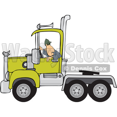 400x400 Cartoon Of A Red Big Rig Semi Truck Cab
