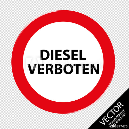500x500 German Road Sign Diesel Prohibited