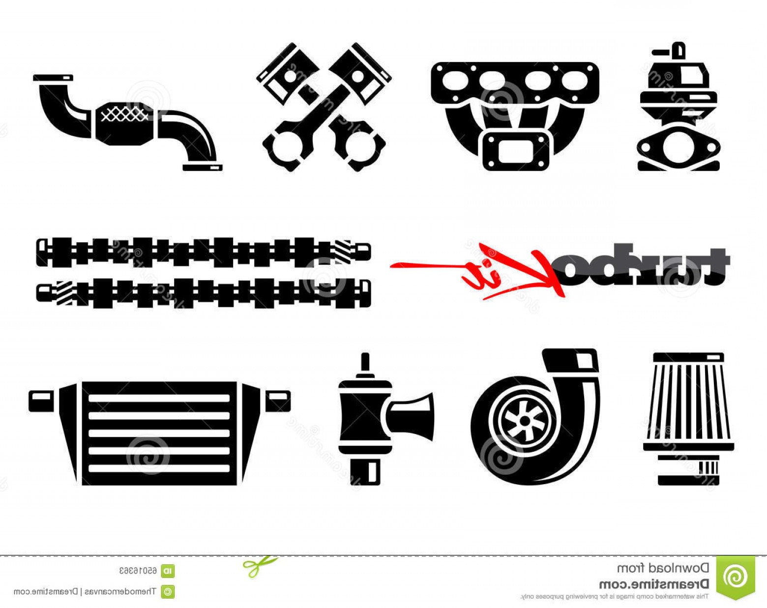 1560x1237 Stock Illustration Vehicle Turbo Kit Performance Car Parts Icons