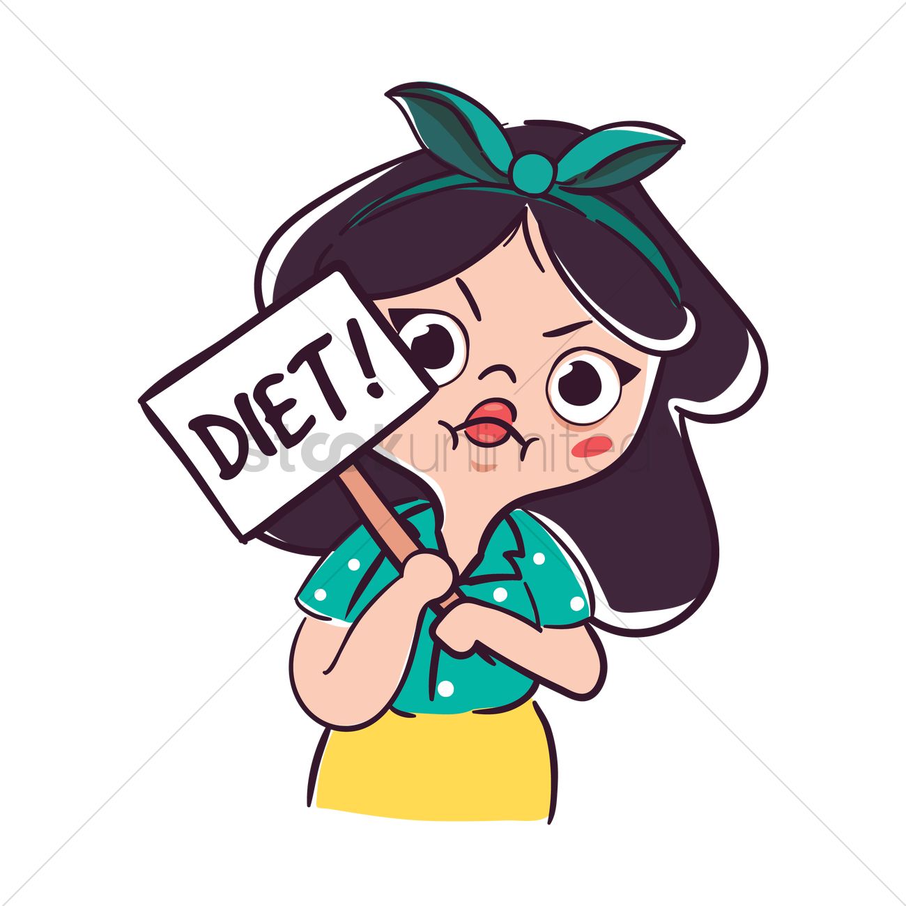 Cartoon Girl On Diet Vector Image 1300x1300 Cartoon Girl On Diet Vector Image