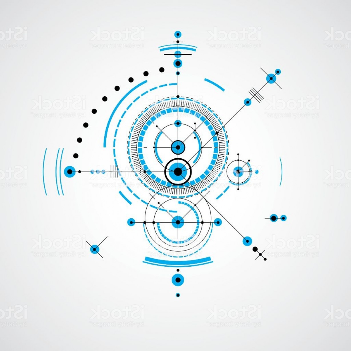 1228x1228 Technical Blueprint Vector Digital Background With Geometric