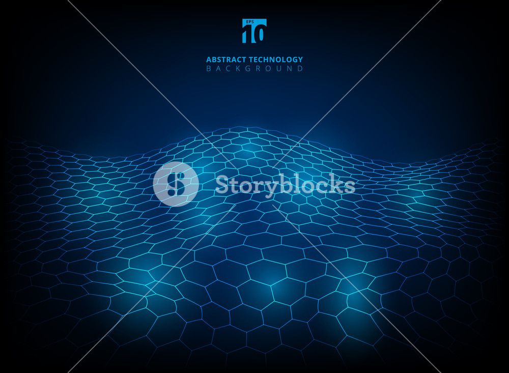 1000x733 Abstract Technology Hexagon Pattern Shining Glow Futuristic