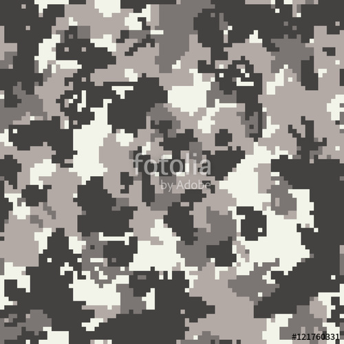 500x500 Seamless Anthracite Gray Urban Digital Camouflage Pattern Vector