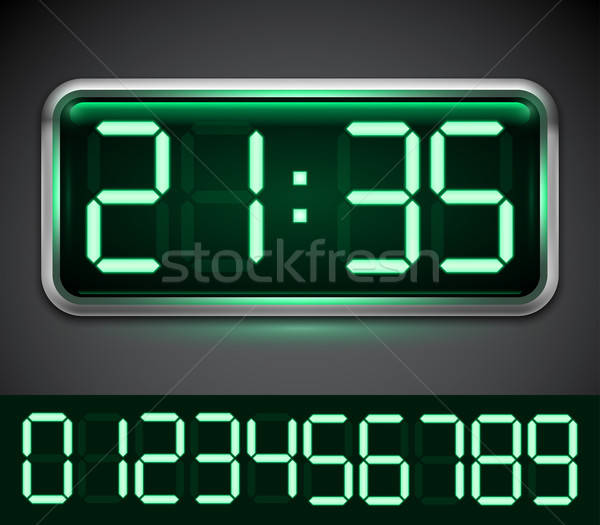 600x525 Digital Clock Vector Illustration Timur Syrtsov