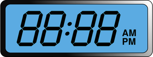 500x188 Digital Lcd Clock Vector Image