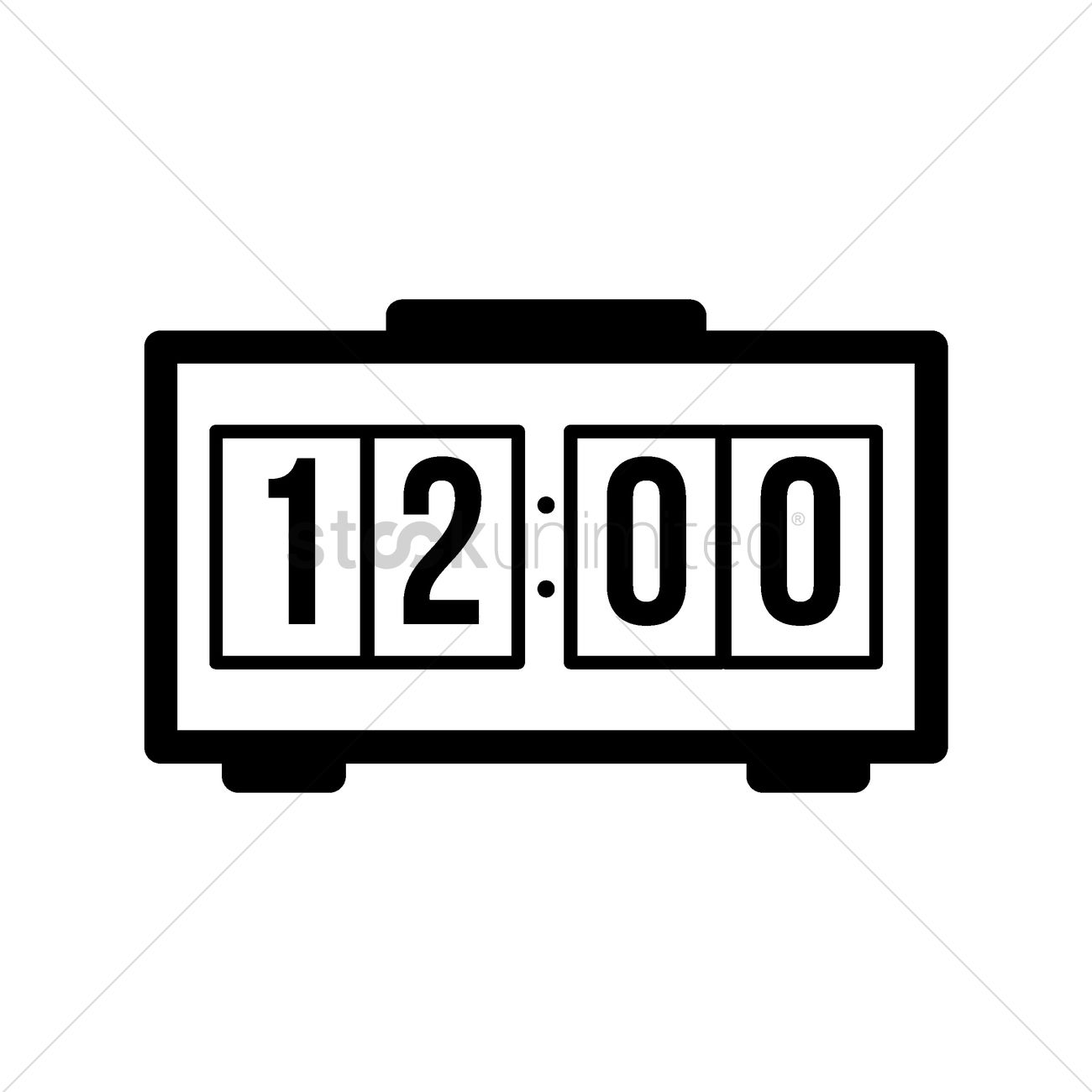 1300x1300 Digital Clock Vector Image