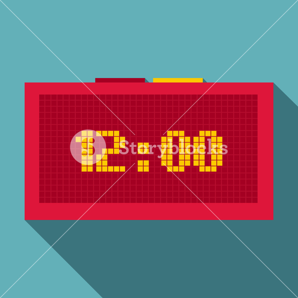 1000x1000 Digital Clock Icon Flat Illustration Of Digital Clock Vector Icon