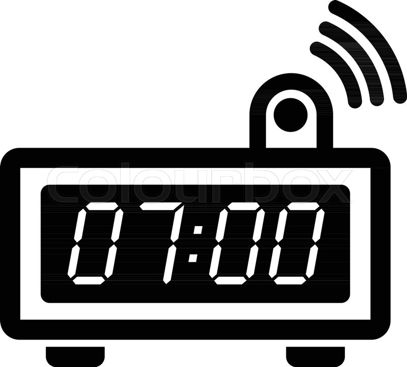 800x721 Electronic Alarm Clock Icon Simple Stock Vector Colourbox