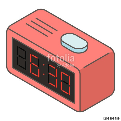 500x500 Button Clock Icon Isometric Illustration Of Button Clock Vector