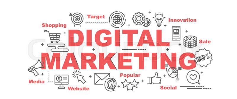 800x334 Digital Marketing Vector Banner Design Stock Vector Colourbox