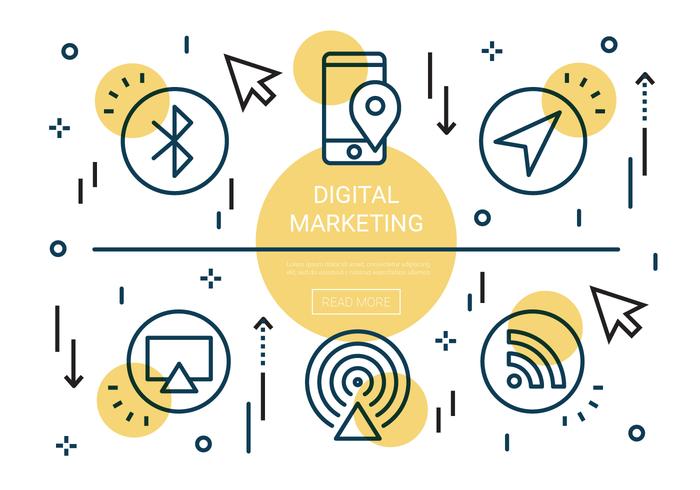 700x490 Free Flat Linear Digital Marketing Vector Elements