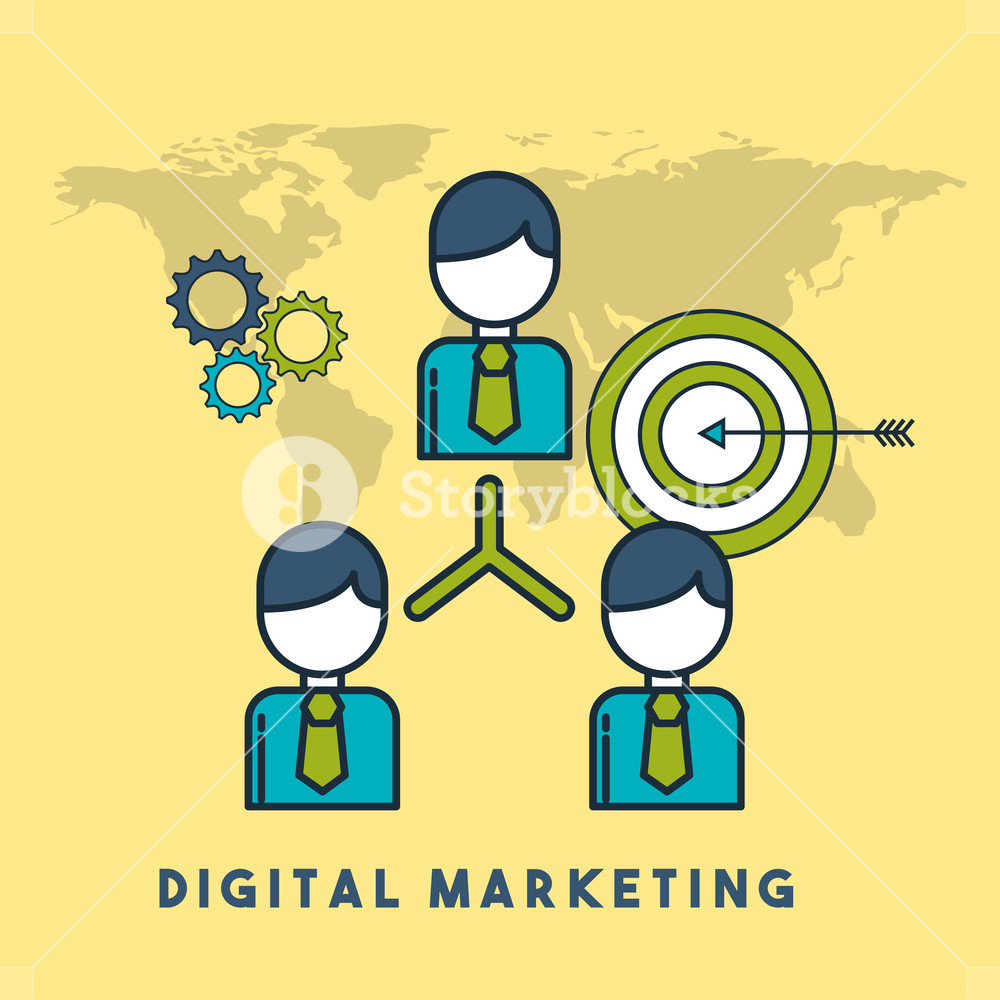 1000x1000 Organization Chart Business Target Digital Marketing Vector