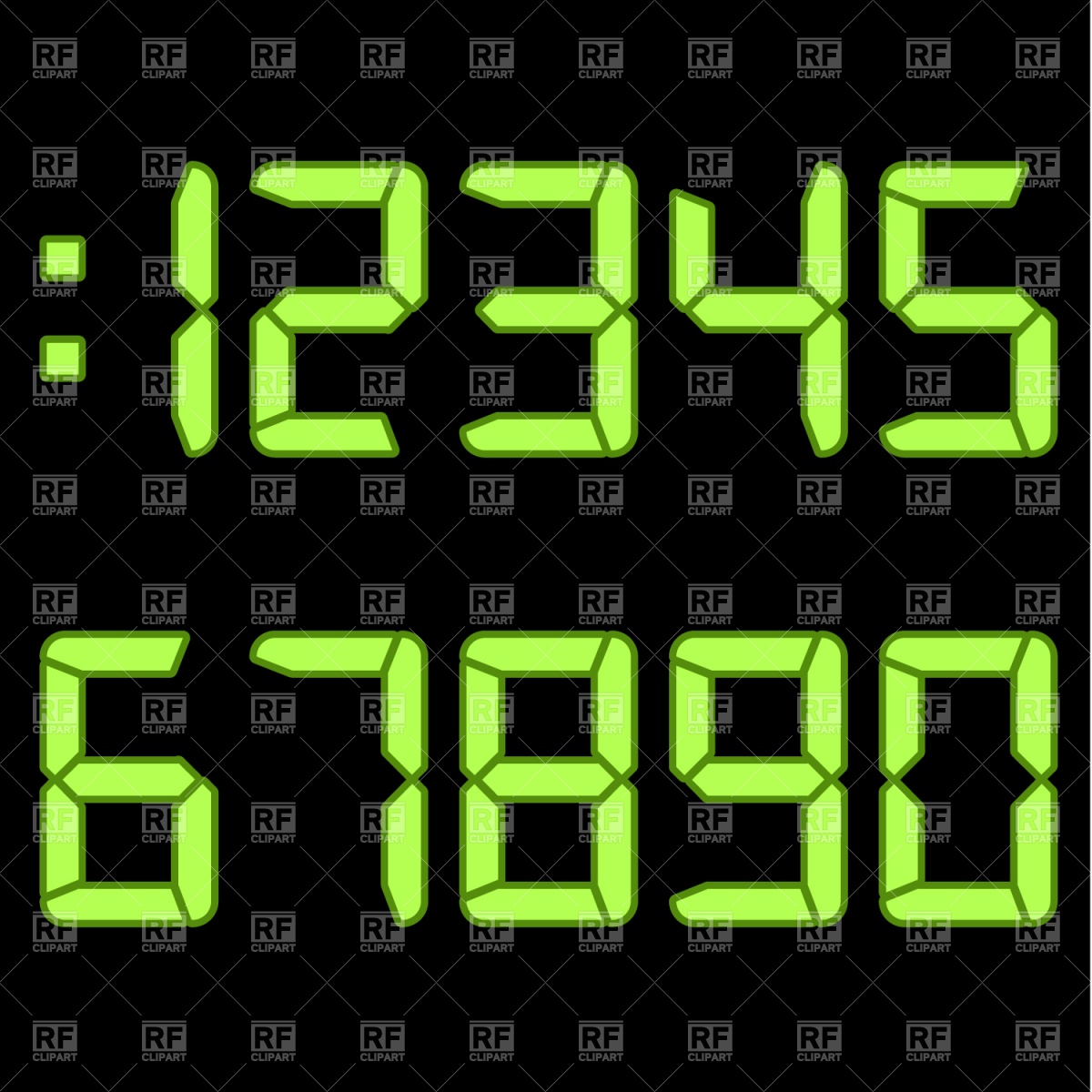 Digital Clock Numbers Vector Image Of Signs, Symbols, Maps 1200x1200 Digital Clock Numbers Vector Image Of Signs, Symbols, Maps
