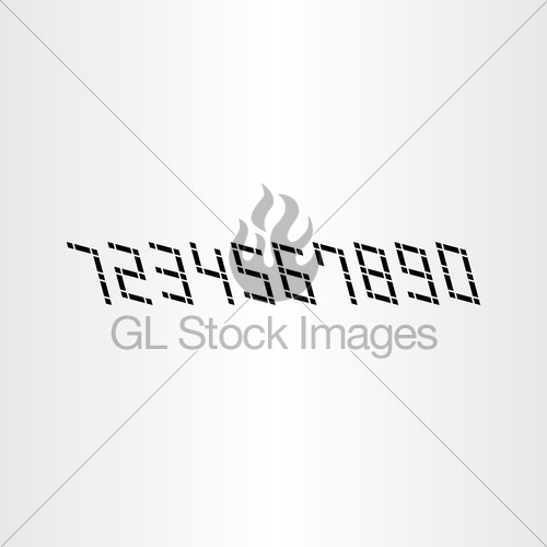 Black Digital Numbers To Icons Vector Gl Stock Images 500x500 Black Digital Numbers To Icons Vector Gl Stock Images