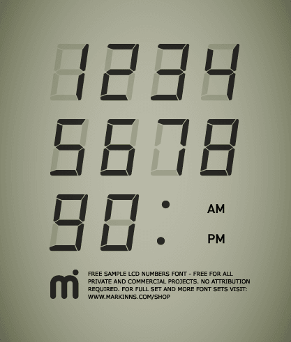 Free Lcd Vector Font Digital Numbers 417x491 Free Lcd Vector Font Digital Numbers
