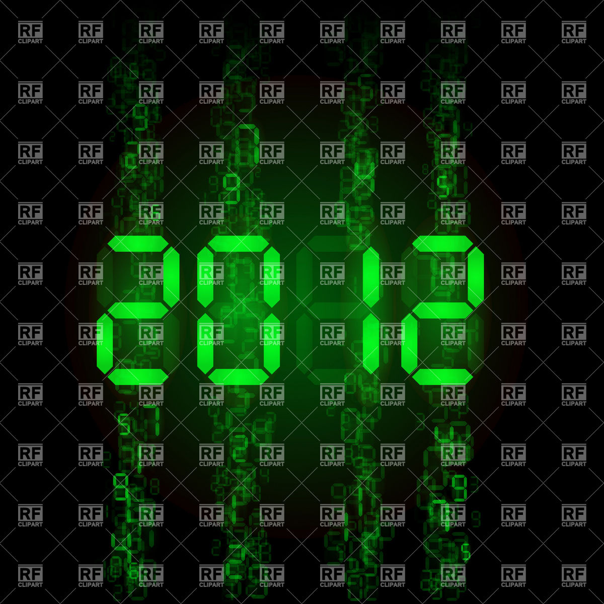 1200x1200 Green Led Digital Numbers Vector Image Of Signs, Symbols, Maps