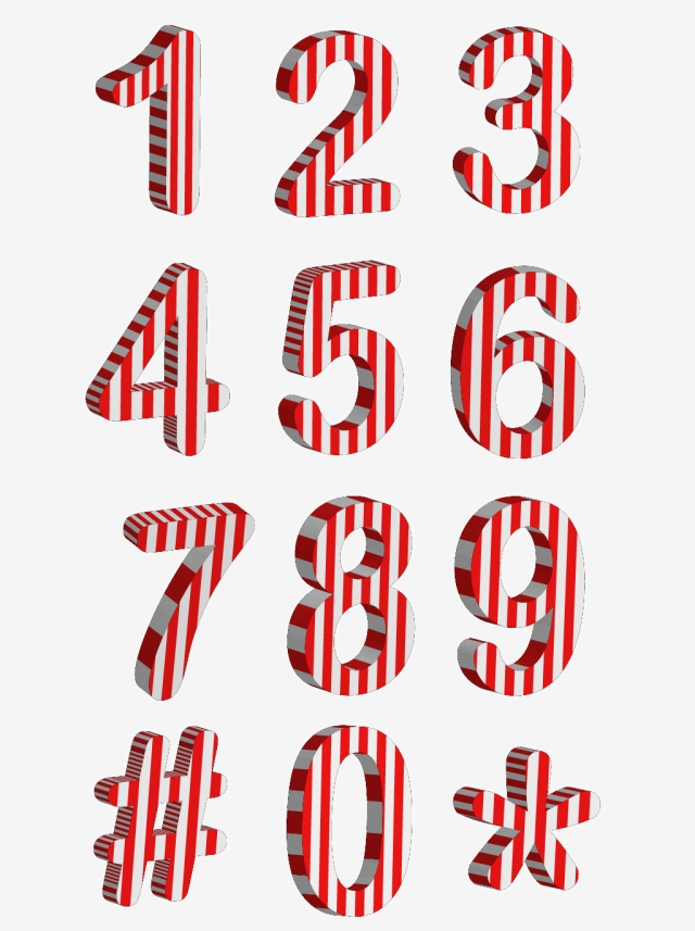 Red And White Luminous Numbers 640x857 Red And White Luminous Numbers