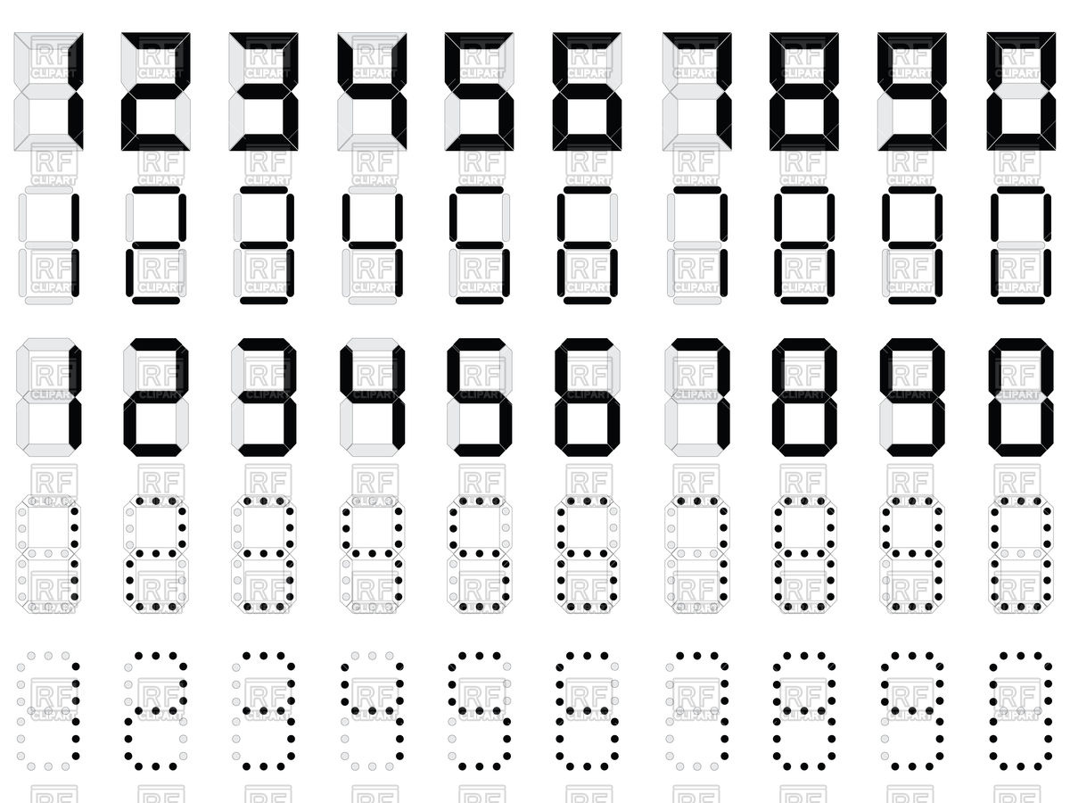Шрифт цифры электронные часы