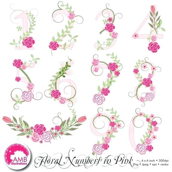Numbers With Flowers Vector 570x569 Numbers With Flowers Vector